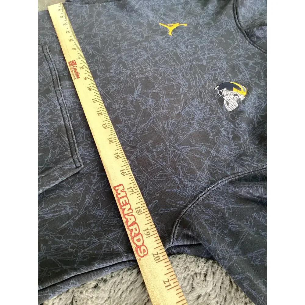 Jordan Men's Michigan Wolverines Pullover Hoodie Sweater Basketball‎ Blue Small